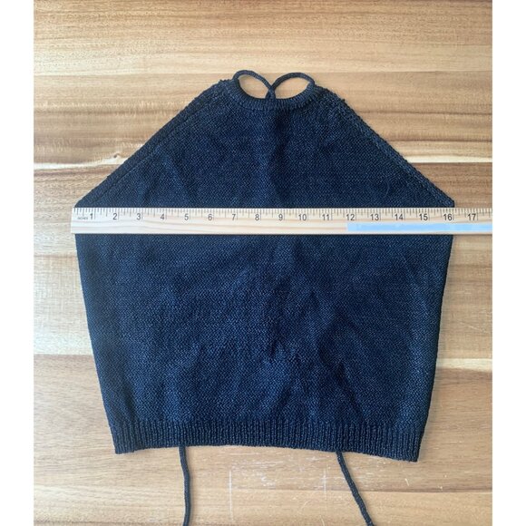 Wild Fable Womens Black Halter Neck Knit Crop Top w/ Adjustable Tie Back Small - Picture 12 of 16